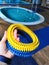 Rubberized not smooth rings for teaching children swimming.