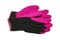 Rubberized work gloves on a white background.Latex-coated work gloves.