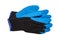 Rubberized work gloves on a white background.Latex-coated work gloves.Work gloves with anti-slip coating.