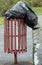 Rubbish bin with black plastic