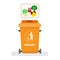 Rubbish Container For Organic Waste Icon Recycle Sorting Garbage Concept Logo