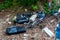 Rubbish dumped illegally in countryside near Preston, Lancashire