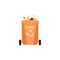 Rubbish orange bin with organic waste. Garbage sorting type for recycling.