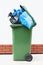 Rubbish sacks in bin