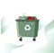 Rubbish street bin full with recycle symbol