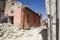 Rubble of earthquake damaged building, Rieti Emergency Camp, Amatrice, Italy