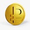 Rubble icon gold coin color 3D currency symbols