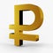 Rubble icon gold color 3D currency symbols