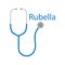 Rubella word and stethoscope icon