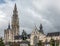 Rubens Statue and Cathedral of Our Lady, Antwerp Belgium.