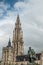 Rubens Statue and Cathedral of Our Lady, Antwerp Belgium.