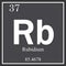 Rubidium chemical element, dark square symbol