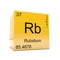 Rubidium chemical element symbol from periodic table