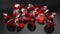 Rubies on a black background.