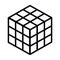 Rubik`s cube 3d combination puzzle line art vector icon for apps and websites