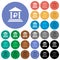 Ruble bank office round flat multi colored icons