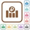 Ruble financial graph simple icons