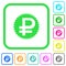 Ruble sticker vivid colored flat icons icons