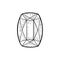 Ruby gem stone. Vintage black vector engraving illustration