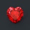 Ruby heart red jewel isolated