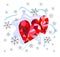 Ruby hearts and snowflakes