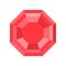 Ruby, jewelry related vector icon, flat design