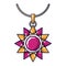 Ruby necklace icon, cartoon style