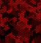 Ruby pattern of triangles, hexagons, squares. Red, maroon, black colors