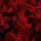 Ruby pattern of triangles, hexagons, squares. Red, maroon, black colors