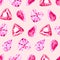 Ruby and pink diamonds seamless vector pattern