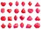 Ruby rock icons set cartoon vector. Magic stone