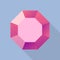 Ruby stone icon, flat style