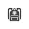 Rucksack, backpack vector icon