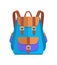 Rucksack Unisex in Brown and Blue Colors Vector