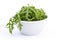 Rucola in white bowl