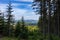 Rudawy Janowickie Landscape Park. Mountain range in Sudetes in Poland. View from Mala Ostra hill