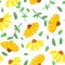 Rudbeckia garden flower seamless pattern, black-eyed susan vector simple repeat ornament