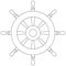 Rudder outline icon. Boat driving wheel coloring book page