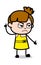 Rude Behave - Cute Girl Cartoon Character Vector Illustration