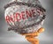 Rudeness and hardship in life - pictured by word Rudeness as a heavy weight on shoulders to symbolize Rudeness as a burden, 3d