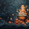 Rudra's Resonance - Mesmerizing wallpaper capturing the power of a conch shell being blown at a Hindu ritual