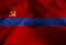 Ruffled Flag of Armenia SSR Blowing in Wind