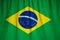 Ruffled Flag of Brazil Blowing in Wind