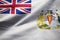 Ruffled Flag of British Antarctic Territory Blowing in Wind