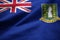 Ruffled Flag of British Virgin Islands Blowing in Wind