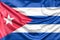 Ruffled Flag of Cuba. 3D Rendering