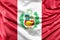 Ruffled Flag of Peru. 3D Rendering