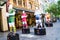 Rugby Athlete sculpture in different national team uniforms at Sydney downtown for promoting Rugby league world cup 2017.