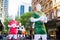 Rugby Athlete sculpture in different national team uniforms at Sydney downtown for promoting Rugby league world cup 2017.