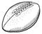 Rugby ball. American football symbol. Field game sign